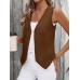 EAGLEGOOSE Elegant Women'S Solid Color Button-Front Vest Cardigan, Corduroy, V-Neck, Sleeveless, Polyester, Elegant Style, Spring/Summer/Autumn, Adult OuterwearXL size