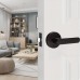 HISHARK Door handles of metal 4 Pack Metal Passage Door Lever Set - Interior Keyless Round Non-Locking Handles for Hallway and Closet