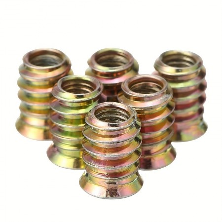 Suntree Metal hardware, namely, nuts 100pcs Plated Colored Zinc Hexagonal Nuts, Wood Insert Interface Screws Nuts