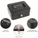 Suntree Metal lock boxes VSteel Cash Box with Key Lock: Secure Money Storage with Money Tray (Black, 15.24 cm)