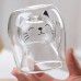 Corngoose Glass mugs Cute Kitten Glass Coffee Mug, 200ml Heat Resistant Double-Walled Espresso Coffee Cups, Heat Insulated Water Cups, Summer Winter Drinkware, Birthday Gifts