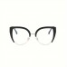 Shelldaer Eyeglasses Chic Cat Eye Half-Frame Clear Lens Glasses for Women - Anti-Blue Light, Fashionable  