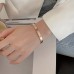 Friendear Bracelets Titanium Steel Oval Ladies Bangle with Rhinestone Ins Does Not Fade Niche Design Hand Jewelry