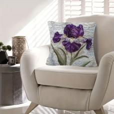 Maystar Cushions Flower Poem 45.72x45.72cm Plush Throw Pillow - Double-Sided, Zip Closure, Machine Washable for Home, Office, and Farmhouse Decor, Short Plush, Without Embroidery, Car Decor, Seasonal Accent