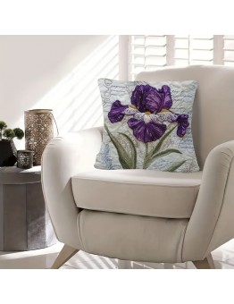 Maystar Cushions Flower Poem 45.72x45.72cm Plush Throw Pillow - Double-Sided, Zip Closure, Machine Washable for Home, Office, and Farmhouse Decor, Short Plush, Without Embroidery, Car Decor, Seasonal Accent