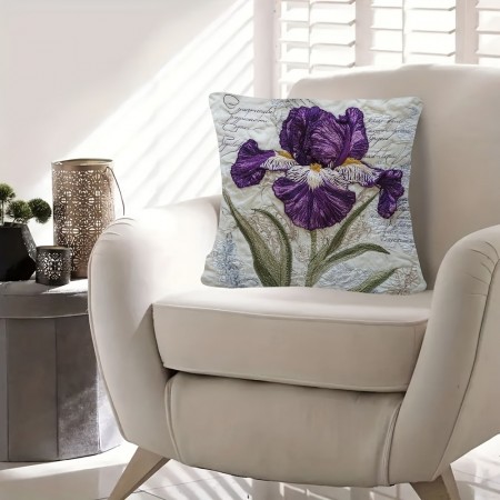 Maystar Cushions Flower Poem 45.72x45.72cm Plush Throw Pillow - Double-Sided, Zip Closure, Machine Washable for Home, Office, and Farmhouse Decor, Short Plush, Without Embroidery, Car Decor, Seasonal Accent