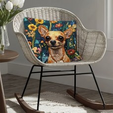Tickeagle Cushions Vintage Dog Throw Pillow , 45.72x45.72 cm, Machine Washable Polyester, Twosided Print, Zipper Closure, Decorative Cushion for Various Room Types, Woven Fabric