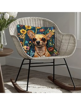Tickeagle Cushions Vintage Dog Throw Pillow , 45.72x45.72 cm, Machine Washable Polyester, Twosided Print, Zipper Closure, Decorative Cushion for Various Room Types, Woven Fabric