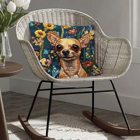 Tickeagle Cushions Vintage Dog Throw Pillow , 45.72x45.72 cm, Machine Washable Polyester, Twosided Print, Zipper Closure, Decorative Cushion for Various Room Types, Woven Fabric