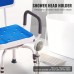 Roomisland Shower seats  Adjustable Height Shower Chair with Armrests - Sturdy Bath Stool for Seniors, Pregnant Women, Disabled - Tool-Free Assembly, Non-Slip Foot Pads, Maximum Load 150Kg, Comfortable Seating for Safe Bathing