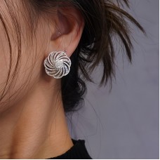 Chicstar Ear studs A Pair Of Elegant And Luxurious Earrings For Ladies, Exquisitely Embedded With Sparkling Zirconia Flower-shaped Earrings, Perfect For Weddings, Engagements, Banquets, And Valentine's Day Gifts