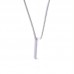 Owlland Necklaces Steel Rectangle Bar Pendant Necklace Men's Hip Hop Versatile Sweater Chain Accessory