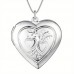 Owlland Lockets Elegant 925 Silver Plated Heart Locket Necklace, Floral Engraving, Unisex Photo Holder Pendant, Copper Crafted, Luxury Fashion Jewelry for Daily Wear & Gifting, Christmas Suitable