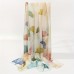TOSDAYGOOSE scarfs Mulberry Silk, Colorful Ginkgo Leaf Pattern Silk Scarf, Air-conditioned Scarf, Light, Breathable and Elegant, High-end Fresh and Fashionable, Suitable for Shopping and Dating