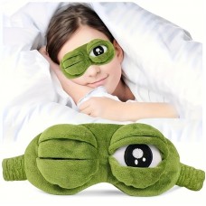 QUEENGOOSE Sleep masks Frog Plush 3D Sleep Eye Mask for Stress Relief - Hypoallergenic, Latex-Free, Unscented, Soft Comfortable Eye Covers for Deep Restful Sleep