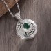 Loveasgard Lockets Vintage Style Silver-Plated Copper Locket Pendant Necklace with Synthetic Emerald, Elegant Fashion Jewelry for Women, All-Season Versatile Accessory for Daily Wear