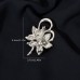 Prettygulf Brooches for clothing Rhinestone Imitation Pearl Decor Silvery Flower Bouquet Brooch Shawl Pin For Women Suit Accessories