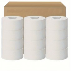 Eggeagle Toilet tissue Extra Large Roll Toilet PaperRolls Per Box, White Large Roll Family Pack Toilet Paper Industrial Kitchen Catering Paper 12pcs