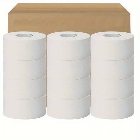Eggeagle Toilet tissue Extra Large Roll Toilet PaperRolls Per Box, White Large Roll Family Pack Toilet Paper Industrial Kitchen Catering Paper 12pcs