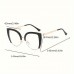 Shelldaer Eyeglasses Chic Cat Eye Half-Frame Clear Lens Glasses for Women - Anti-Blue Light, Fashionable  