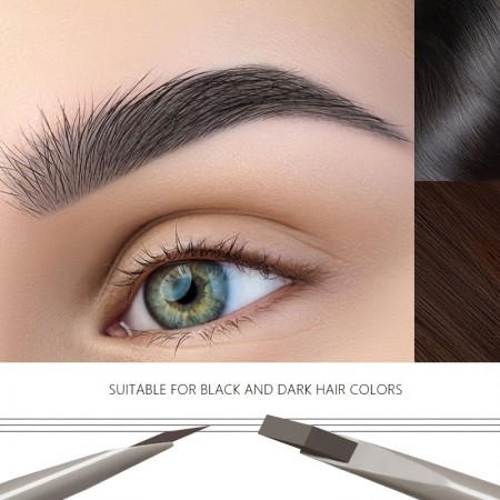 Missister Cosmetic pencils  Waterproof Natural Makeup Dual-Ended Automatic Eyebrow Pencil, Long-Lasting Easy Glide with Brush and Sharpening Tool, Plant-Based Squalane, Suitable for All Skin Types 2pcs