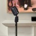 Heartiger Microphones Classic Retro Dynamic Vocal Microphone - Black, Aluminum Alloy, 6.35mm Jack, Ideal for Karaoke & Recording, Vibrant Music-Themed Wall Art Background, Used for Karaoke Singing, Retro Style