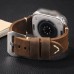 Biasea Watch straps Handmade Genuine Faux Leather Cowhide Watch Strap for Apple Watch Fashionable Men's Bracelet