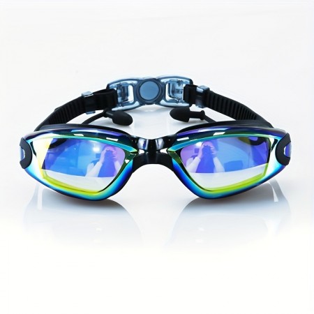 Supershark Swim goggles Waterproof Anti-fog Large Frame Adult Swimming Goggles With Earplugs, Swim Eyewear