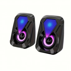 Shellrabbit Wireless speakers Deep Bass Computer Speakers, Stereo 2.0 USB Powered 3.5mm Aux Multimedia Speakers with Built-in Bottom Bass Radiators for PC Laptop Desktop, Black 2pcs