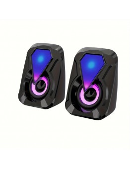 Shellrabbit Wireless speakers Deep Bass Computer Speakers, Stereo 2.0 USB Powered 3.5mm Aux Multimedia Speakers with Built-in Bottom Bass Radiators for PC Laptop Desktop, Black 2pcs