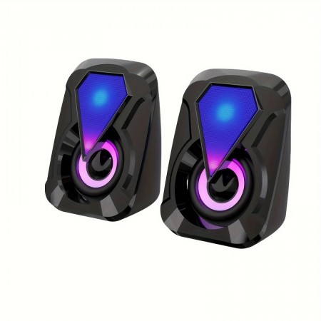 Shellrabbit Wireless speakers Deep Bass Computer Speakers, Stereo 2.0 USB Powered 3.5mm Aux Multimedia Speakers with Built-in Bottom Bass Radiators for PC Laptop Desktop, Black 2pcs