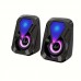 Shellrabbit Wireless speakers Deep Bass Computer Speakers, Stereo 2.0 USB Powered 3.5mm Aux Multimedia Speakers with Built-in Bottom Bass Radiators for PC Laptop Desktop, Black 2pcs