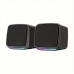 Pyramideer Wireless speakers Computer Speakers, Mini Speaker with Cool Lights and Stereo Sound 6W USB Powered 3.5 mm AUX-in Portable Speaker for Computer, Laptop, Notebook, Desktop (Black) 2pcs