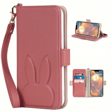 Friendeer Covers for smartphones Adorable Rabbit Design Phone Case - Durable Protection with Handy Hand Strap - Perfect Fit for iPhone 13 Models