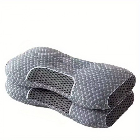 Niceant Pillows 2-Pack Breathable Knitted Polyester Cervical Neck Pillows – Comfortable & Soft Washable Bed Pillows for Side, Back, Stomach Sleepers with Zipper Closure – Contemporary Design for Home & Travel Use
