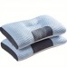 Honeyisland Pillows 2-Pack Ergonomic Cervical Support Cushions for Side, Back & Stomach Sleepers - Neck & Shoulder Comfort, Breathable Soft Knitted Fabric with Polyester Fill, Modern Blue