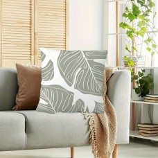 Technologywhale Cushions Vintage Style Tropical Leaf Design Throw Pillow , 45.72x45.72 cm, Double-Sided Print, Short Plush, Zipper Closure, Machine Washable, Polyester Decorative Cushion Case for Home and Office