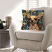 Tickeagle Cushions Vintage Dog Throw Pillow , 45.72x45.72 cm, Machine Washable Polyester, Twosided Print, Zipper Closure, Decorative Cushion for Various Room Types, Woven Fabric