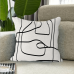 Shelldear Cushions Simplistic Black Line Art Decorative Throw Pillow Set of 2 Square Soft Polyester Farmhouse Accent Cushions, Digital Print, Woven, Zip Closure, Casual Style, Machine Washable, Multipurpose Indoor Pillows for Sofa, Bed