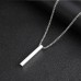 Owlland Necklaces Steel Rectangle Bar Pendant Necklace Men's Hip Hop Versatile Sweater Chain Accessory