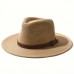 Eggrabbit Hats Solid Color Straw Elegant Belt Decorative Flat Brim Sun Hat Summer Casual Panama Hats For Women