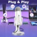 Colorearth Microphones Plug & Play USB Condenser Mic with Stand - Noise Reduction, Echo Cancellation, Real-Time Monitoring, Voice Control for Gaming, Music Recording, Live Streaming, Podcasts