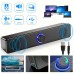 Fruitwhale Personal stereos USB-Powered Desktop Speaker, 12.4" Slim Stereo Sound Bar with 3.5mm Jack and Volume Control, 2.0 Surround Sound for PC, Laptop, Smartphone, Tablet, Gaming Console - High-Quality Audio, Button Control