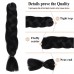Ladyes Braids 5-Pack 60.96 cm Black Braiding Hair, High Temperature Resistant Synthetic Jumbo Bohemian Crochet Hair Extensions, Soft Yaki Texture, Unisex-Adult Hairpiece for Women