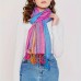Parkearth scarfs Bohemian Jacquard Satin Paisley Scarf, Rainbow Gradient Tassel Shawl, Trendy Windproof Warm Wrap, Large Scarf for Women, Mardi Gras, Breathable, Decorative, Non-Stretch, Handwash/Dry Clean