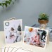 Maystar Paper photo frames 70 Pcs Modern Log Frame Photo Holders - Horizontal Oblong Tabletop Picture Frames for 4x6 or 5x7 Photos, Golden Foil Accent, Ideal for Wedding, Graduation, Halloween - White