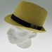 ANGLEGOOSE Hats Natural Black Straw Trilby Fedora Hat Small Brim Style Costume Party Dance Halloween Fancy Dress