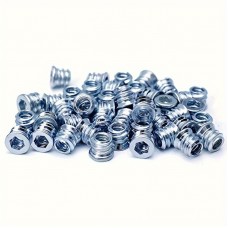 TOPRINCE Metal hardware, namely, nuts 50pcs Threaded Insert Nutsert, M6*13mm Screw in Nut Threaded Wood Inserts, for Wood Furniture(with 1pc Allen Wrench)