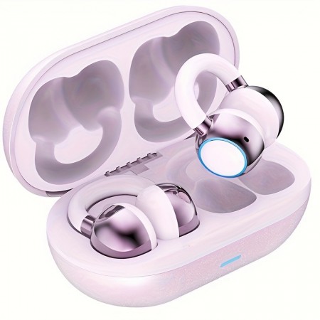 Barlecat Headphones Wireless Bone Conduction Headphones, Touch Control, Long Battery Life, Non-Invasive Sports & Music Earbuds, USB Type-C Charging, 20W Max Output, 400mAh Rechargeable Lithium Polymer Battery, for Adults - No Charger Included