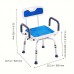 Roomisland Shower seats  Adjustable Height Shower Chair with Armrests - Sturdy Bath Stool for Seniors, Pregnant Women, Disabled - Tool-Free Assembly, Non-Slip Foot Pads, Maximum Load 150Kg, Comfortable Seating for Safe Bathing